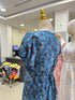 Floral Round Neck Puff Short Sleeves Maxi Dress